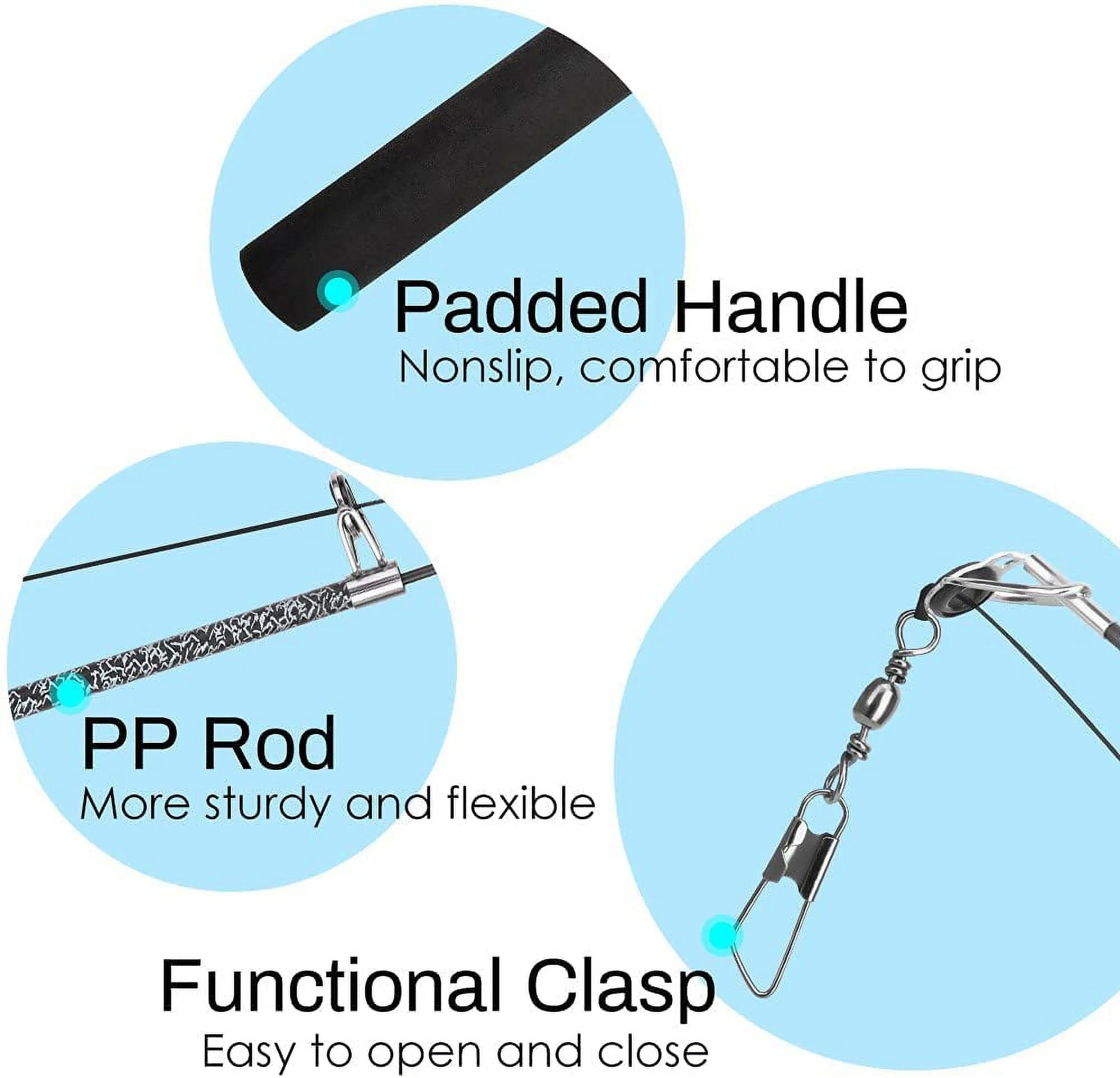 4 Pack Interactive Cat Feather Teaser Wand Toys Retractable Fishing Pole Exerciser with Refill Feather Dragonfly Worm and Bells for Indoor Cats